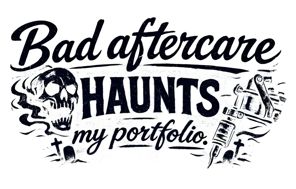 Funny work shirt design - Bad aftercare haunts my portfolio.