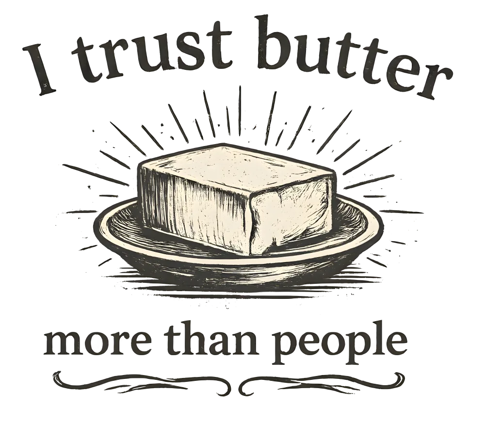 Funny work shirt design - I trust butter more than people
