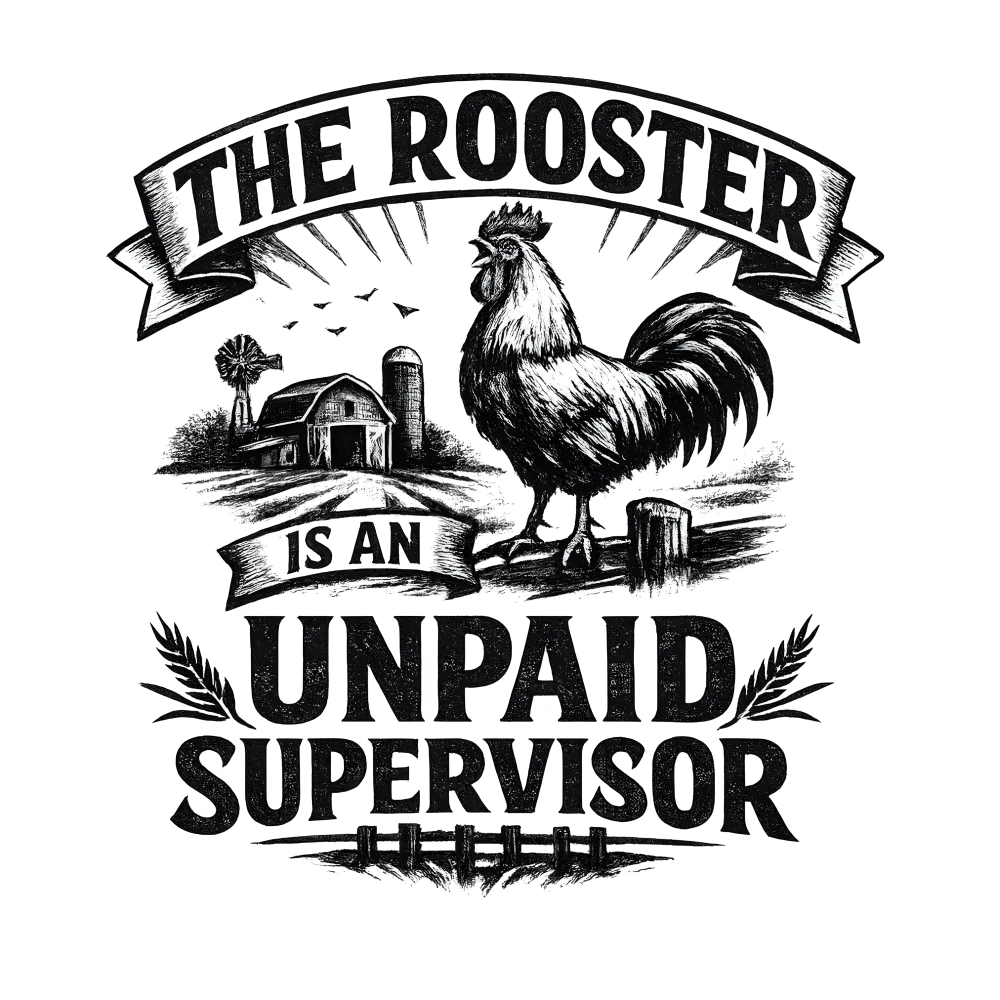 Funny work shirt design - The rooster is an unpaid supervisor