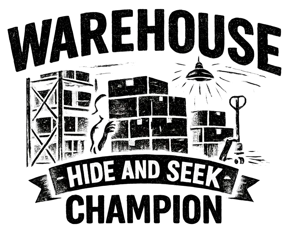 Funny work shirt design - Warehouse hide and seek champion